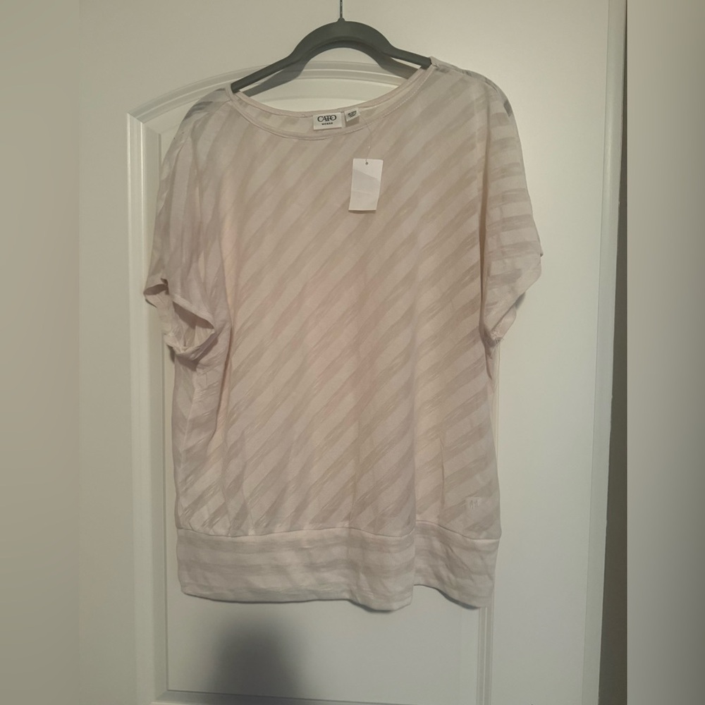 Cato Sheer Striped Top NWT
